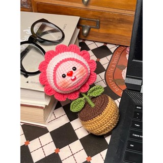 手工diy 手工材料包小海狸loopy盆栽編織diy材料包毛綫鈎針辦公桌擺件手工自製禮物