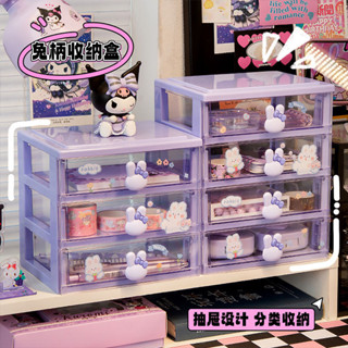 化妝品收納✨收納盒 ins風女生純色簡約高顏值桌面收納盒宿舍家用抽屜式多層大容量