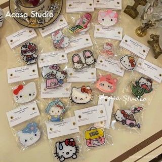 自製韓國ins可愛kitty貓手機氣囊支架卡通伸縮少女懶人桌麵手持3M