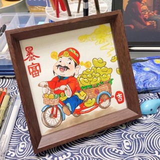 臺灣出庫 【3049人收藏】木質畫框桌面擺件裝裱字畫創意diy10書法正方形六寸八寸相框擺臺