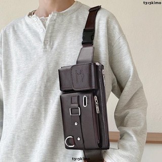 特價五 男包 時尚運動腰包 多功能斜挎包 個性騎行胸包 大容量PVC手機收納包 三用 腰挎包 背挎包