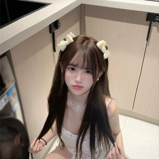 【店鋪熱銷】精靈耳白色蝴蝶結小抓夾甜美公主頭側邊夾小夾子蓬鬆顯臉小鯊魚夾