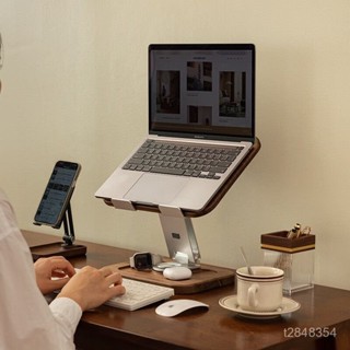 ✅免運 開發票✨北歐國度木質架看書陞降讀書旋轉桌麵置物架電腦平闆支架開工神器螢幕增高架 桌上置物架 電腦螢幕架
