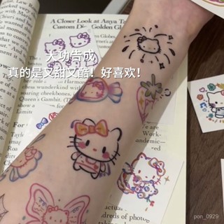 🔥臺灣出貨🔥kitty紋身便宜可愛卡通防水持久手臂貼紙ins風可洗閨蜜 J5BK