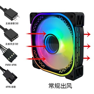 電腦散熱風扇 排風扇 排風機稜鏡4pro12CM機箱散熱風扇AURA神光衕步5V3針ARGB靜音PWM溫控調速