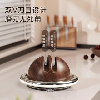 磨刀石 小型 新款磨刀器家用多功能吸盤磨刀石快速手動磨剪刀菜刀精磨開刃磨刀 富遠精品1
