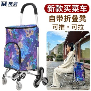 【全網最低價🌸】推車 買菜車小拉車可坐人爬樓超市便攜式購物車傢用耐用折疊小拉車子 老人買菜車折疊手拉菜籃