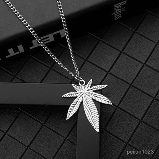 🔥臺灣發售🔥 項錬 楓葉項鏈複古男女個性ins樹葉潮人蹦迪吊墜網紅項鏈男款毛衣鏈百