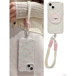 臺灣出貨🔥Aurie✨波點耳機狗狗腕帶適用iPhone16proma手機殼蘋果15女款14/13掛繩12