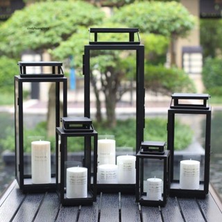 桃園發貨🚚北歐 鐵藝燭臺 蠟燭臺 燭臺 燭臺 蠟燭 擺飾 拍照道具 造型燭臺 歐式戶外落地鐵藝玻璃防風燈手提蠟燭臺庭院
