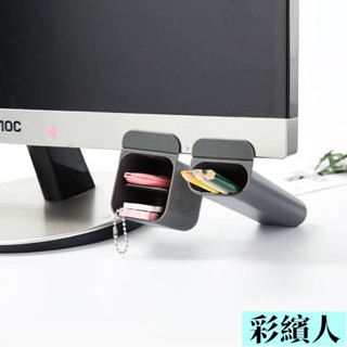 電腦螢幕固定筆筒 桌麵 插袋筆筒 辦公室小物 顯示器插袋筆筒 辦公桌文具筆收納盒多功能創意正品整理神器 NGR15