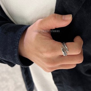 現貨 實拍 天使之翼 開口戒指 羽毛戒指 翅膀 S925 男生戒指 戒指 雙翼