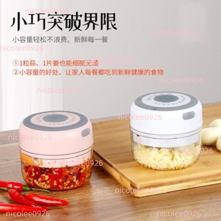 迷你電動搗蒜器打蒜器無線電動蒜泥機辣椒蔥花調料廚房料理攪拌器