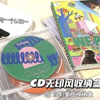 【臺灣出貨】CD收納盒ins加厚透明多功能光碟盤翻蓋明星小卡保護套桌麵收納盒