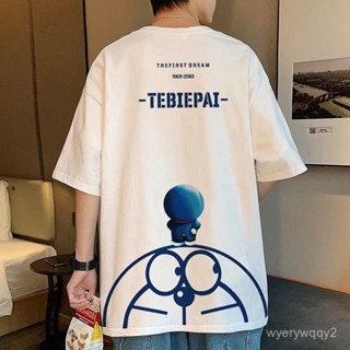 ⚡ 限量購 ⚡卡通短袖印花ins港風半袖情侶夏季時尚大碼休閒寬鬆衣服哆啦A夢長袖上衣男衣服美式寬鬆男女通用韓版 RIBV