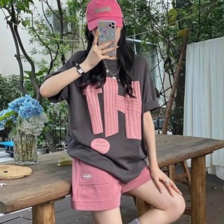 帥氣女裝 帥氣女裝純棉休閒運動服套裝女夏季短袖短褲跑步學生韓版寬鬆時尚兩件套潮超實惠