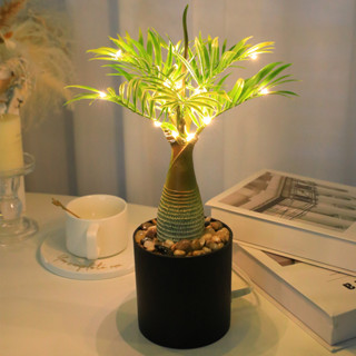 仿真植物LED小夜燈 USB 盆栽綠蘿 辦公室 室內景觀 裝飾燈 彩燈 led夜燈led夜燈