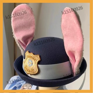 [優客精選百貨]兔子警官帽子兒童COS卡通兔耳朵頭飾女童洛麗塔裙裝飾可愛硃迪帽 QTIV
