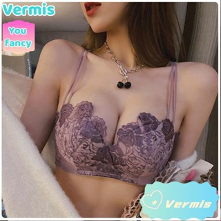 【免運特賣】紫色蕾絲內衣女集中爆乳小胸性感美背內衣收副乳防下垂無鋼圈胸罩/套裝sawr