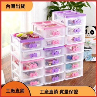 《臺灣發貨》原創優品 卡通塑膠抽屜式收納盒 臥室桌面化妝品收納盒 居家收納櫃 多層收納盒