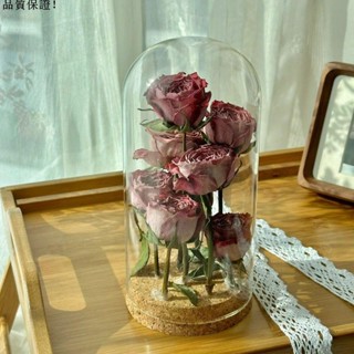乾花永生花永生花浪漫軟木塞玻璃罩擺件手辦diy手工乾花玻璃罩防塵ins高階F32