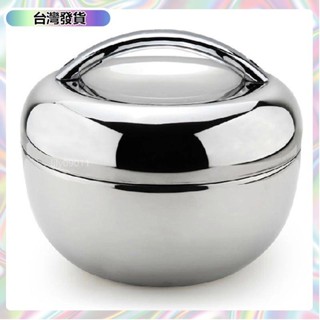 【🔥臺灣發貨🔥】便當盒🌿 304不銹鋼飯盒帶蓋上班族蘋果型飯盒成人圓形餐盒手提雙層快餐盒