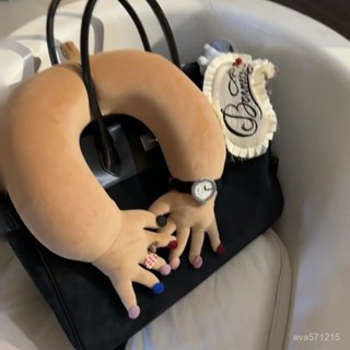 可愛靠枕 抱枕 靠枕 午睡枕 玩偶 毛絨玩具 搞怪手指u型枕十指相扣五指頸枕玩偶ins風醜萌毛絨抱枕u形枕創意