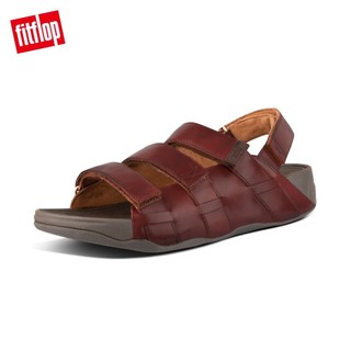 【FitFlop】ETHAN BACK-STRAP SANDALS可調整式魔鬼氈後帶涼鞋-男(暗紅色)