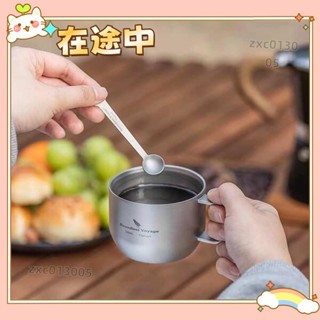 ✨臺灣出貨＋可開發票✨摺疊水杯純鈦餐具純鈦咖啡杯雙層戶外隨行杯男女隔熱防燙露營便攜帶把茶杯水杯ZJ