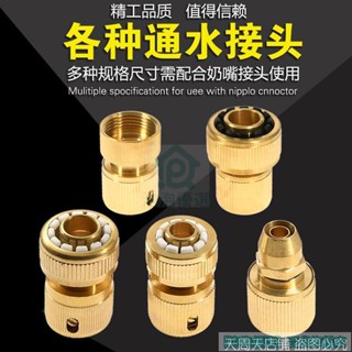 🔥臺灣熱銷🔥全銅快速接頭 洗車配件 3分 4分 6分 1寸水管通水接頭 水槍四分軟管