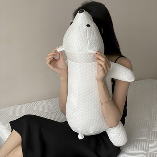 【新店特惠】冰絲涼感北極熊抱枕玩偶女可愛公仔睡覺沙髮靠枕床上靠墊生日禮物.