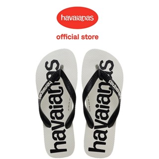 Havaianas 哈瓦仕 男女鞋 拖鞋 大LOGO 白黑 Top Logomania 2 4145741-3624U