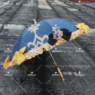 5.28原神娜維婭cosplay雨傘半自動防曬防紫外線黑膠晴雨兩用顏值傘