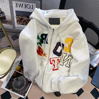 漾色✨美式高街爆款！外套 印花 連帽外套 冬天外套 帽踢外套 休閒外套 外套女生韓版 秋冬上衣 情侶裝 長袖上衣