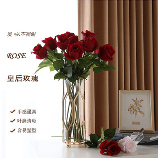 模擬玫瑰 玫瑰仿真花 玫瑰 拍照道具 花束 不凋花 永生花 婚禮佈置 手作素材 攝影道具 玫瑰花仿真花高檔保濕家居客廳擺