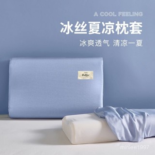 【臺灣-出貨】冰絲乳膠枕套夏季40x60夏天記憶枕頭套30×50一對裝涼枕芯套可水洗 GZ5P