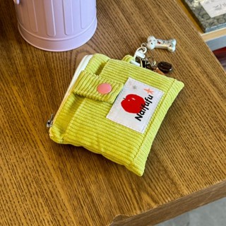 💕新店特惠💕ins風蘋果綠鑰匙零錢包迷你卡包便攜 手拿小包收納包錢卡一體包