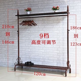 免運🔥【妙度生活館】【高度可調】複古鐵藝服裝店展示架落地掛衣架高度陞降伸縮架中島架貨架陳列架 JC7E