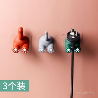 火爆全網桃園出貨創意墻上掛鈎粘鈎卡通可愛鑰匙掛架門口收納勾動物掛扣墻上插頭