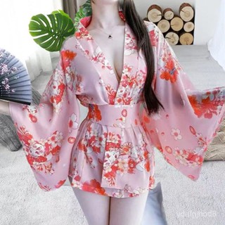 批發價🎉純慾風日係浴袍櫻花和服可愛浴衣睡袍性感睡衣日式女睡衣製服收腰 VIYK