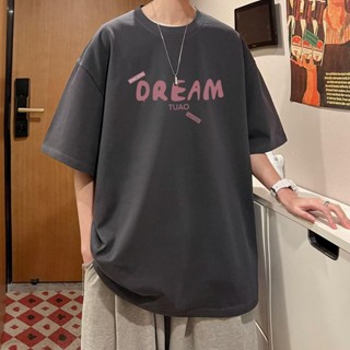 夏季 短袖T恤男 美式 潮牌 ins 半袖 寬鬆 大碼 情侶裝 印花t 五分袖 短袖男 男t （JD355）