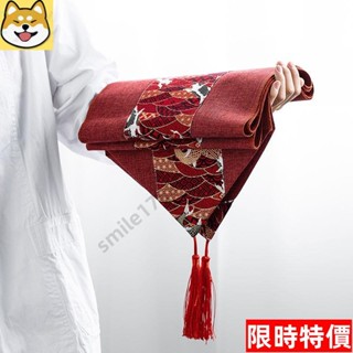 【熱賣】中國風棉麻復古典長條桌布 喜慶紅色桌旗 中式婚慶桌布 茶席 茶几布 桌墊桌巾 餐桌布 OPWW47
