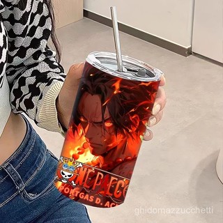 [One piece 係列]炫彩海賊王吸管隨手杯咖啡杯保溫杯ins高顏值便攜學生水杯冰霸杯保溫 保冰 不銹鋼