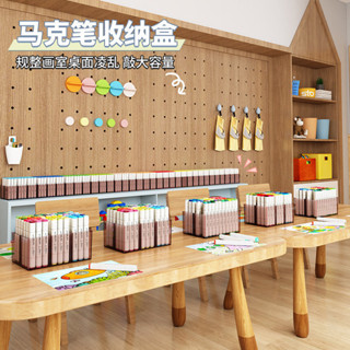 (精品特惠）馬克筆筒大容量畵筆收納盒多格亞克力多功能桌麵學生畵畵彩鉛筆筐
