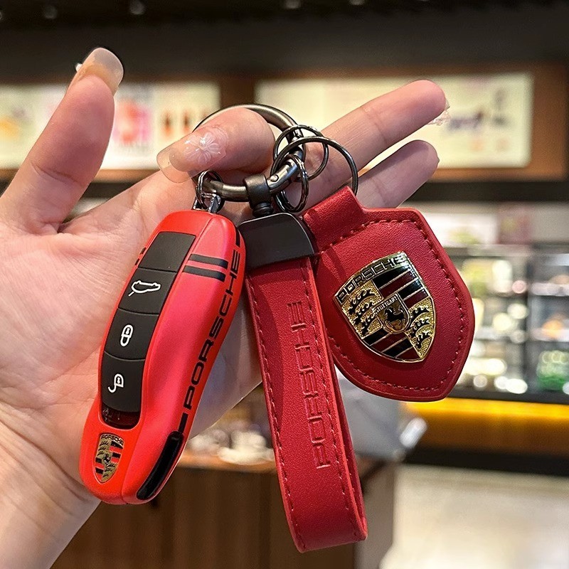 💜保時捷賽道版鑰匙殼 適用於718 帕拉梅拉 Macan 卡宴 911 Taycan 鑰匙改裝 新車禮物