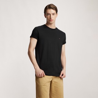 【Tommy Hilfiger】旗幟雙面棉質 T 恤 黑色