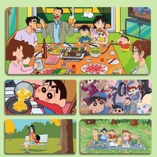 🌸現24H出庫臺灣精品🌸蠟筆小新鼠標墊超大號動漫卡通可愛電腦鍵盤墊ins風女生桌墊定製小烏優選