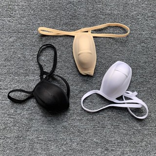 男士丁字褲 男士罩杯丁字褲青年低腰性感3D立體激凸顯大內褲泳褲墊片護墊gay 木槿