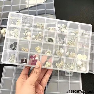 👉[好物推薦]👈首飾收納👍 【清倉】透明首飾收納盒固定格子防躥格美甲盒戒指耳環串珠發飾盒