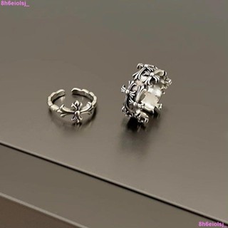 熱銷🔥臺灣出貨 男士戒指💍暗黑風朋克十字架開口戒指男女復古做舊y2k對戒輕奢小眾高階尾戒